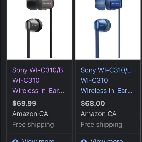 Sony WI-C310/B WI-C310 Wireless in-Ear Headphones, Black, One Size Open Box - Picture 8 of 8